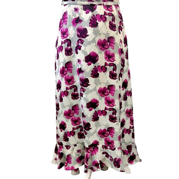 Banana Republic Purple Floral Sleeveless Maxi Ruffles NWOT Size 4 - Picture 6 of 15